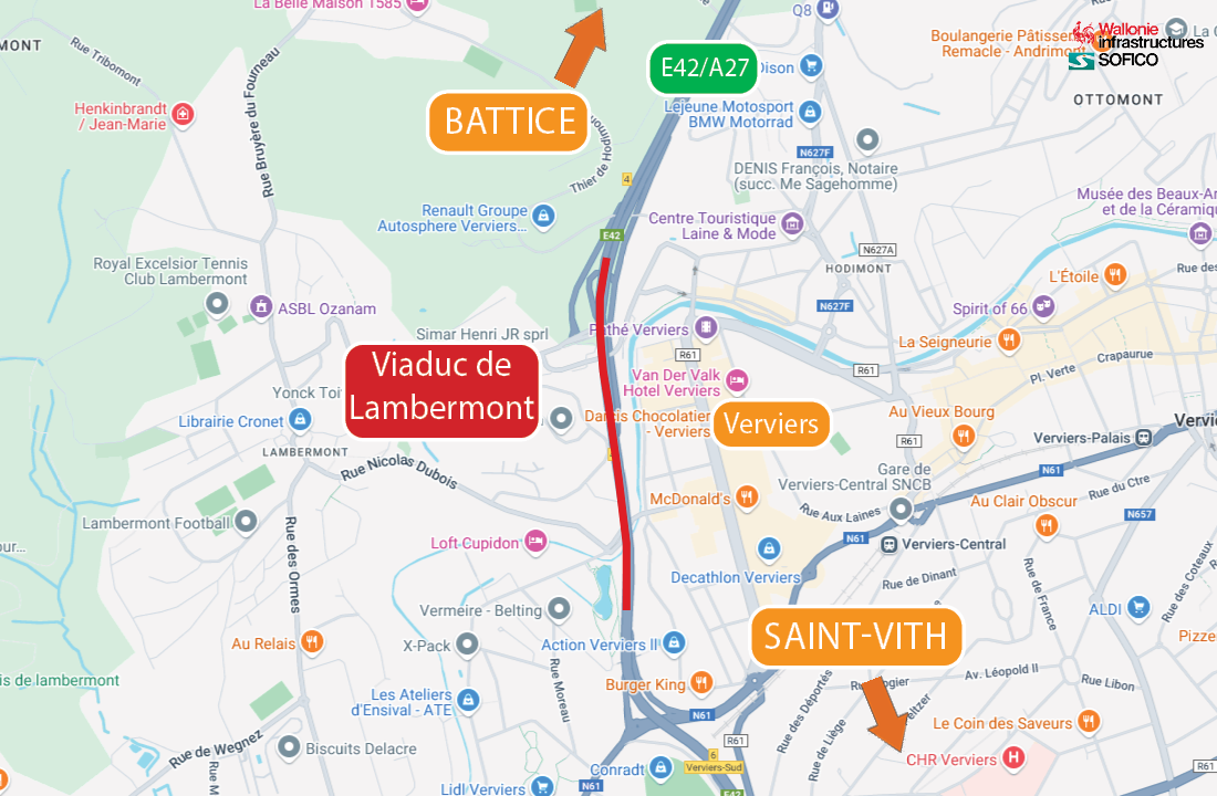 E42/A27 : fermeture pour trois semaines de la sortie n°4 « Lambermont » vers Battice