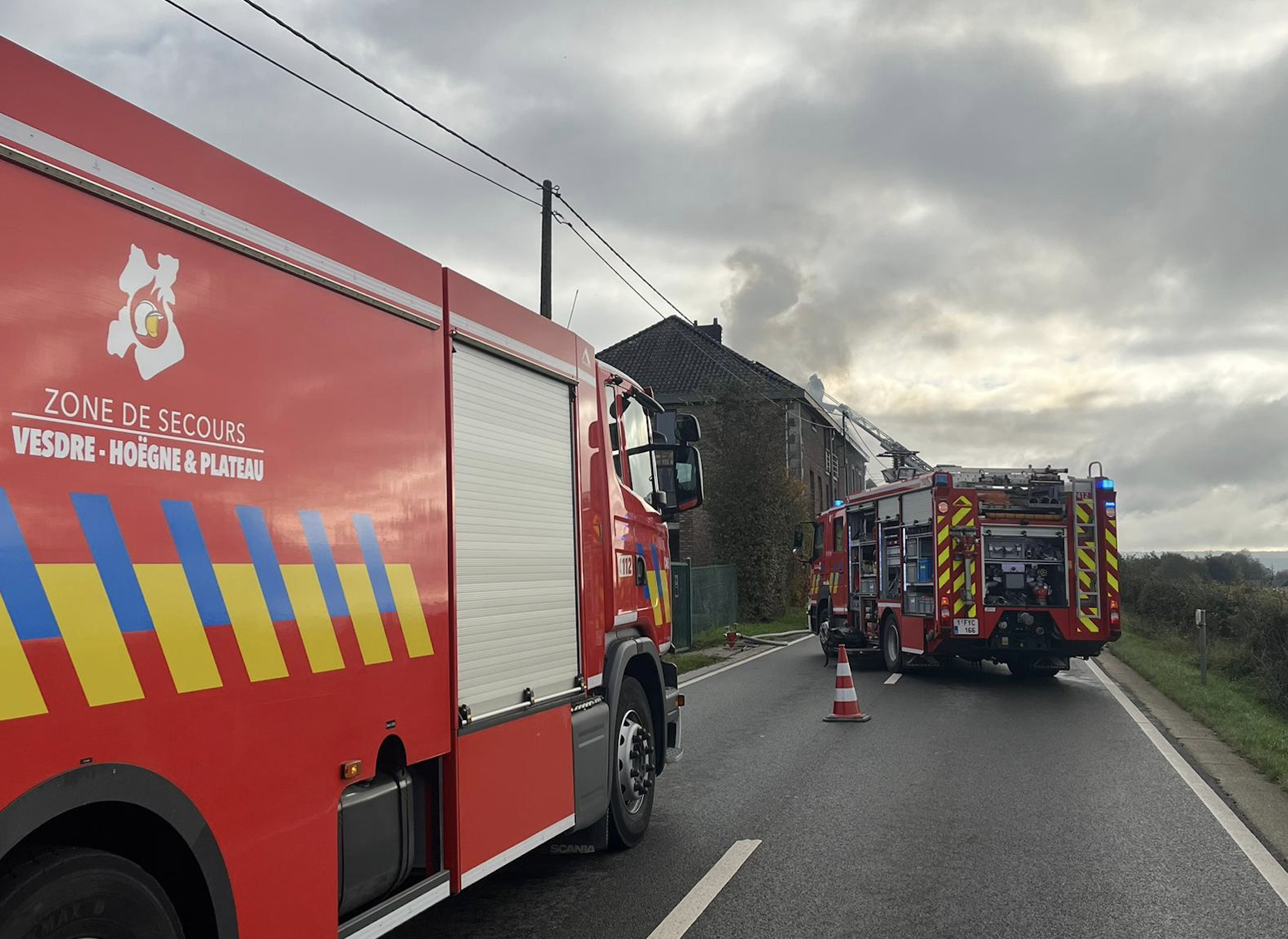 Incendie dans le bâtiment de l'ancienne brasserie de Vervifontaine à Jalhay