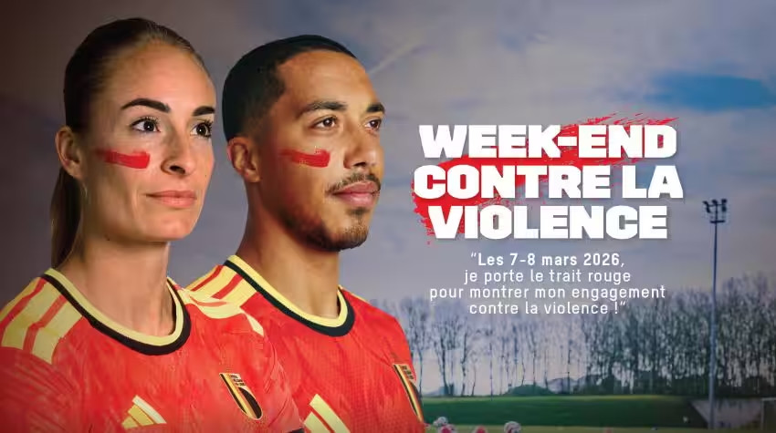 Un trait rouge sur la joue pour dire non à la violence dans le sport