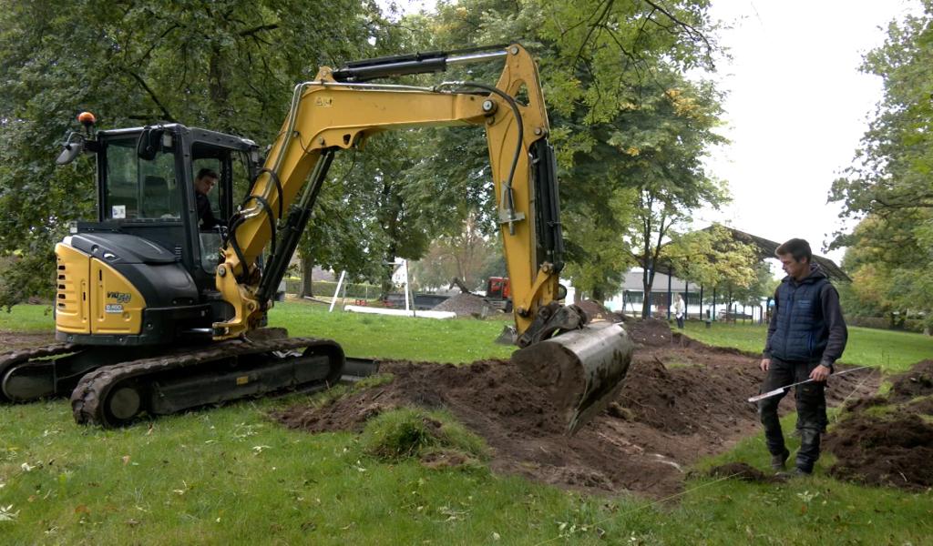Début des travaux à la plaine de Rouheid à Heusy