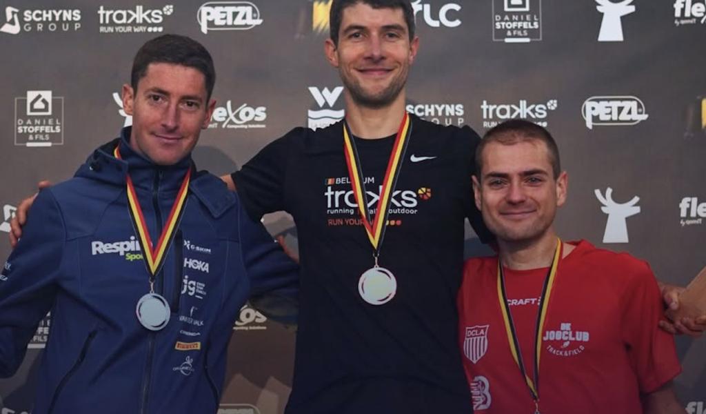 Sébastien Carabin 2e du Grand Trail des Lacs & Châteaux Winter à Ovifat