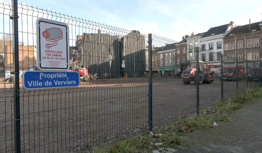 Début des travaux d'aménagement du parking des galeries Voos à Verviers