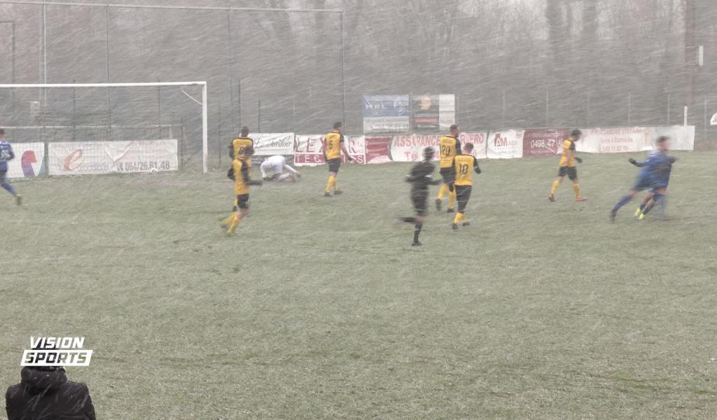 Match fou sous la neige : Raeren-Eynatten et Manage se neutralisent (3-3)