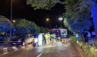 Verviers : voiture sur le flanc, pompiers en pleine désincarcération rue du Gazomètre