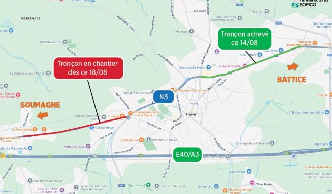 N3 : fin de chantier rue de Herve, début de la réfection des revêtements Outre-Cour