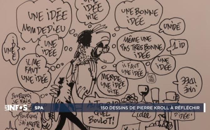 Pierre Kroll lance des bouteilles à la mer au Pouhon Pierre-le-Grand à Spa