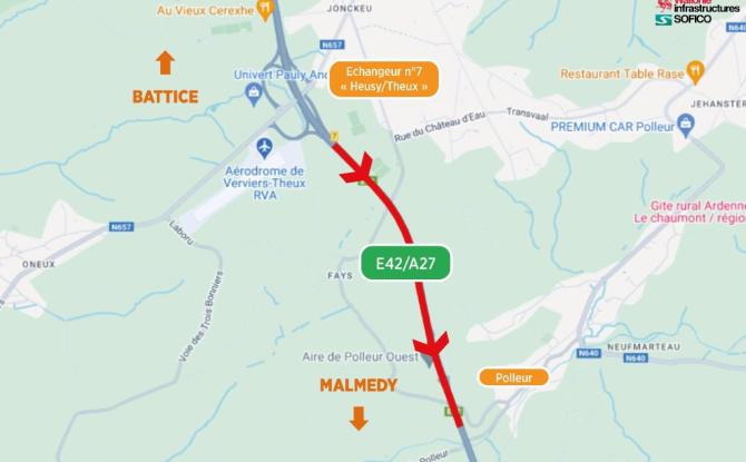 Reprise du chantier de réfection de l’autoroute entre Laboru et Polleur en direction de Malmedy