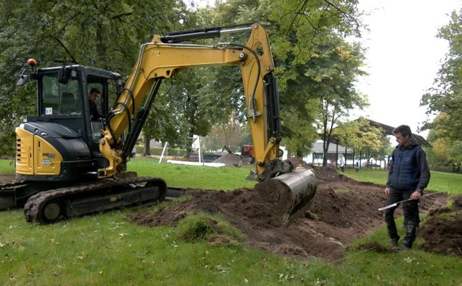 Début des travaux à la plaine de Rouheid à Heusy