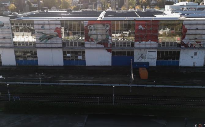 Spa Monopole: le Pierrot en fresque monumentale