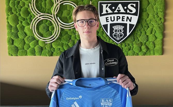 AS Eupen : un contrat U23 pour le jeune gardien de Chaineux Louis Van Aubel