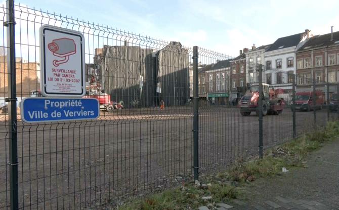 Début des travaux d'aménagement du parking des galeries Voos à Verviers