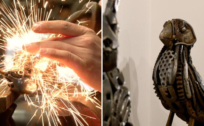 Ce Jalhaytois sculpte des animaux au départ de déchets métalliques